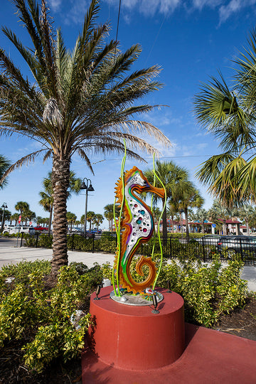 Public Art Swartz Seahorse on Clearwater Beach, Florida