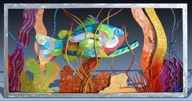 GROUPER AND CORAL REEF SCENE