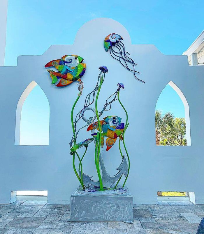 ANGELFISH AND ANCHOR REEF SCENE