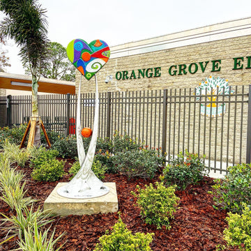 Heart Sculpture at Orange Grove Elementary Seminole, Florida