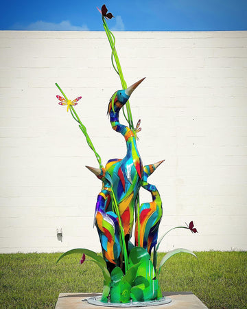 New Large Scale Heron Sculpture by Artist Clayton Swartz