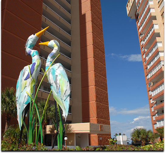 "Wading Herons" Large Scale sculpture at Redington Shores