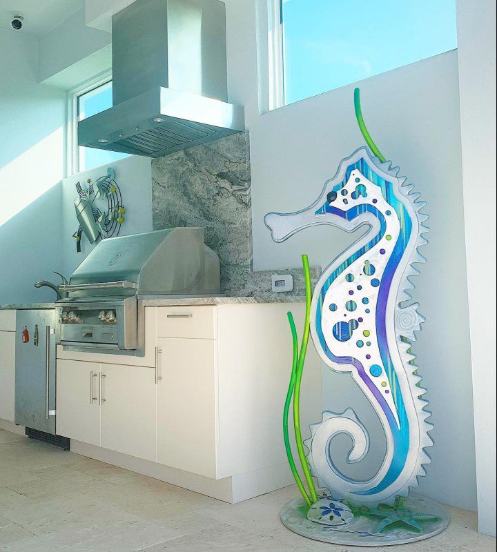 Sea Horse Freestanding Sculpture by Clayton Swartz