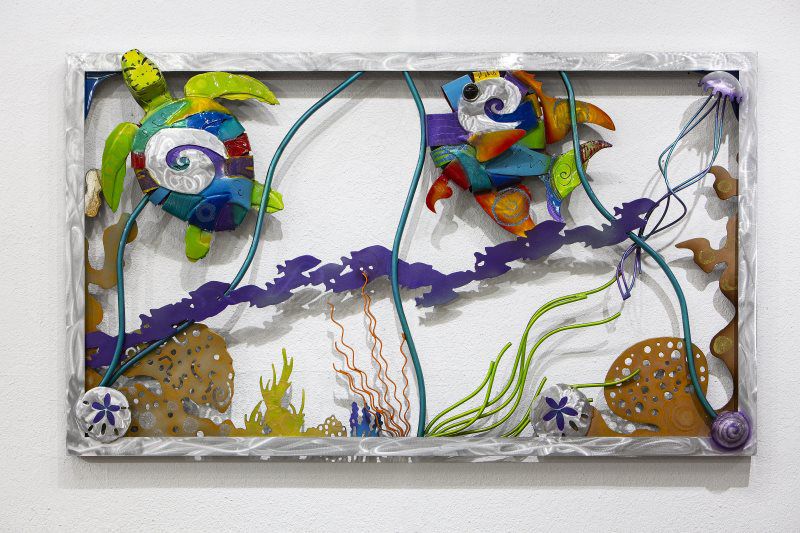 TURTLE, ANGEL FISH SEA LIFE FRAME SCENE