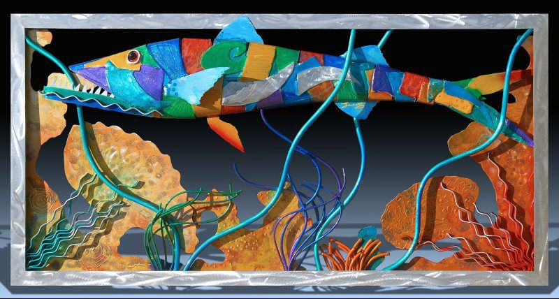 BARRACUDA, AND CORAL REEF SCENE