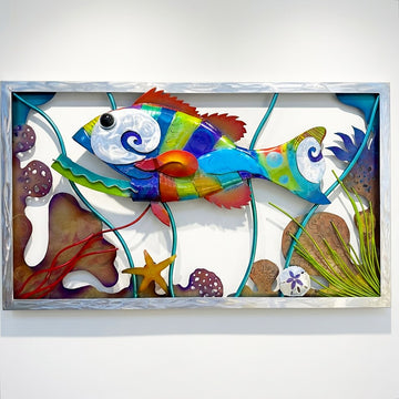 Grouper Fish Framed Scene by Clayton Swartz