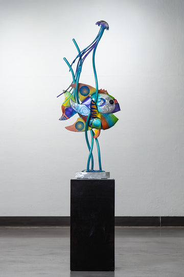 Angel Fish and Jellyfish Sculpture Table Top by Clayton Swartz