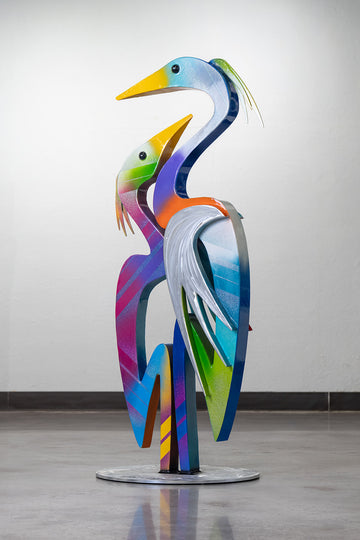 "Adore" Double Heron Sculpture by Clayton Swartz