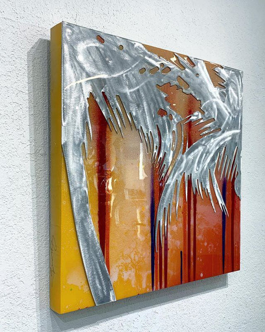 Paradise Series 1 Yellow, Orange, Red, and Purple Mixed Media