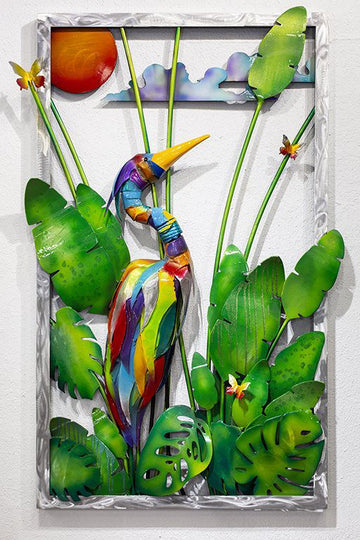 Heron Frame Scene Wall Sculpture Commission