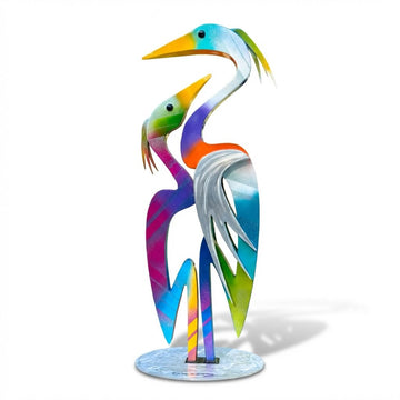 Commission "Adore" Double Heron Sculpture by Clayton Swartz